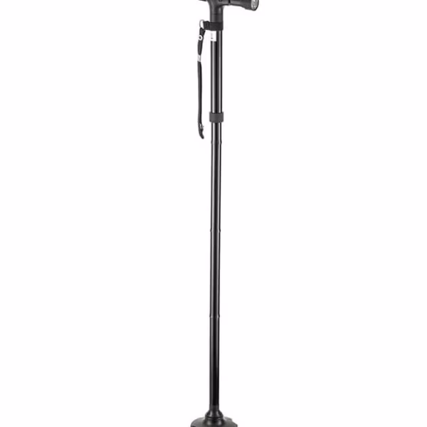عكاز قابل للطي مع مصباح LED